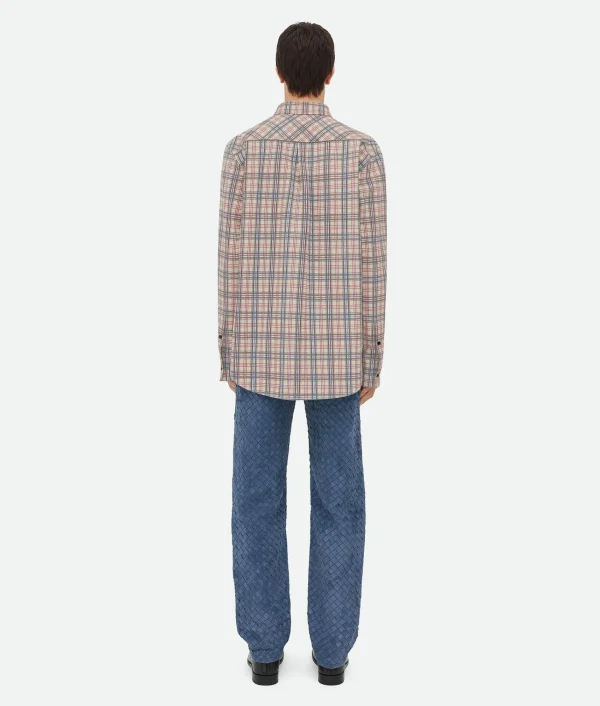 Bottega Veneta Printed Leather Checked Shirt> Shirts | Leather