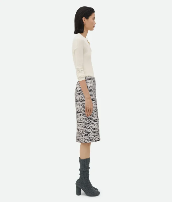 Bottega Veneta Printed Leather Chevron Skirt>Women Leather | Skirts