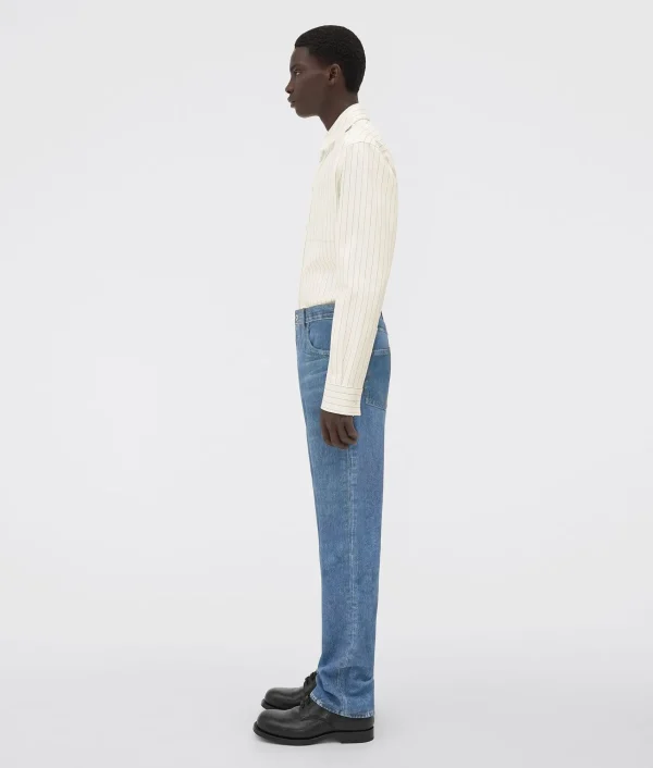 Bottega Veneta Printed Leather Denim> Trousers And Shorts | Leather