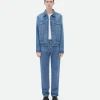 Bottega Veneta Printed Leather Denim Jacket> Jackets