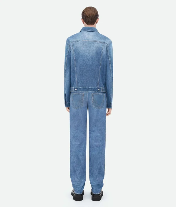 Bottega Veneta Printed Leather Denim Jacket> Jackets