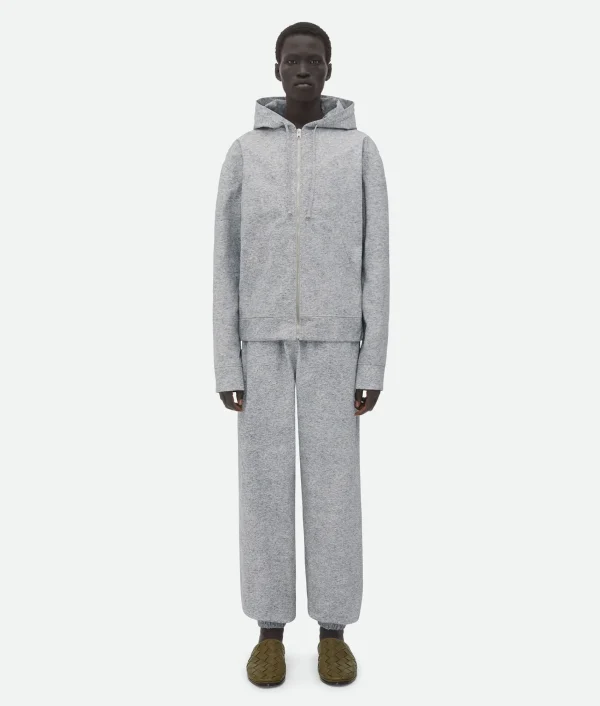 Bottega Veneta Printed Leather Jersey Hoodie> Leather