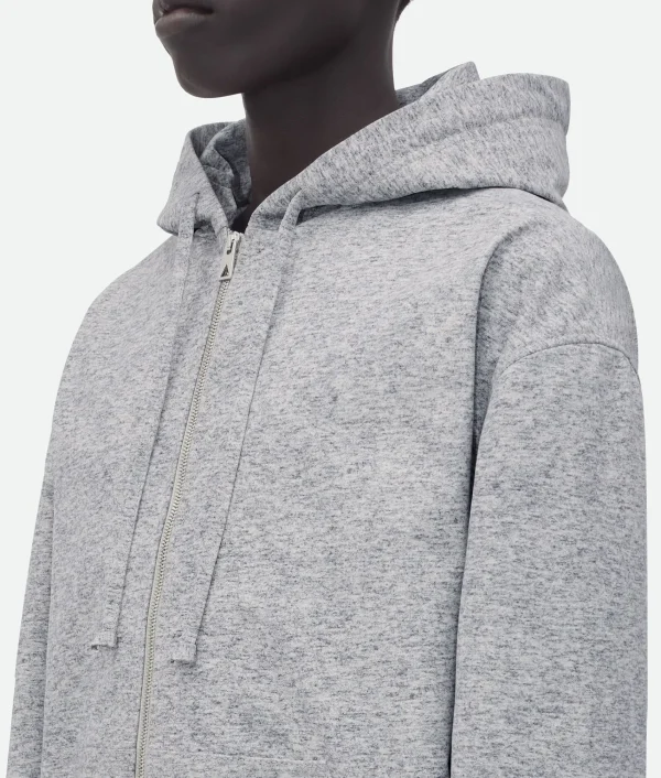Bottega Veneta Printed Leather Jersey Hoodie> Leather