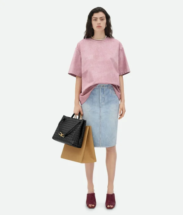 Bottega Veneta Printed Leather Relaxed Jersey T-Shirt>Women Tops And T-Shirts | Leather