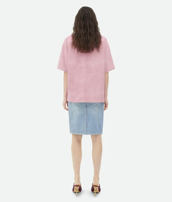 Bottega Veneta Printed Leather Relaxed Jersey T-Shirt>Women Tops And T-Shirts | Leather