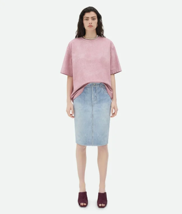 Bottega Veneta Printed Leather Relaxed Jersey T-Shirt>Women Tops And T-Shirts | Leather