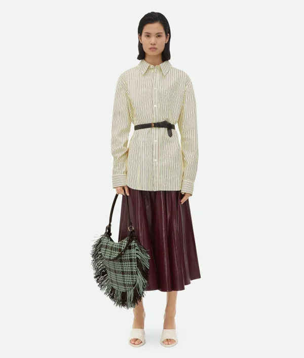 Bottega Veneta Printed Leather Striped Shirt>Women Shirts | Leather