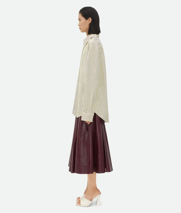Bottega Veneta Printed Leather Striped Shirt>Women Shirts | Leather