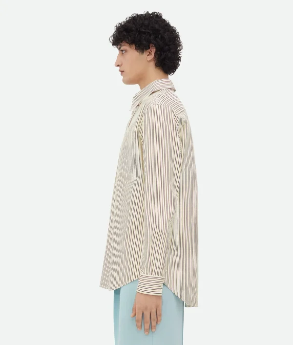 Bottega Veneta Printed Leather Striped Shirt> Shirts | Leather
