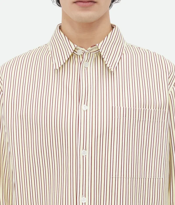 Bottega Veneta Printed Leather Striped Shirt> Shirts | Leather