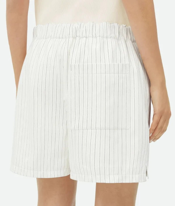 Bottega Veneta Printed Leather Striped Shorts>Women Leather | Trousers And Shorts