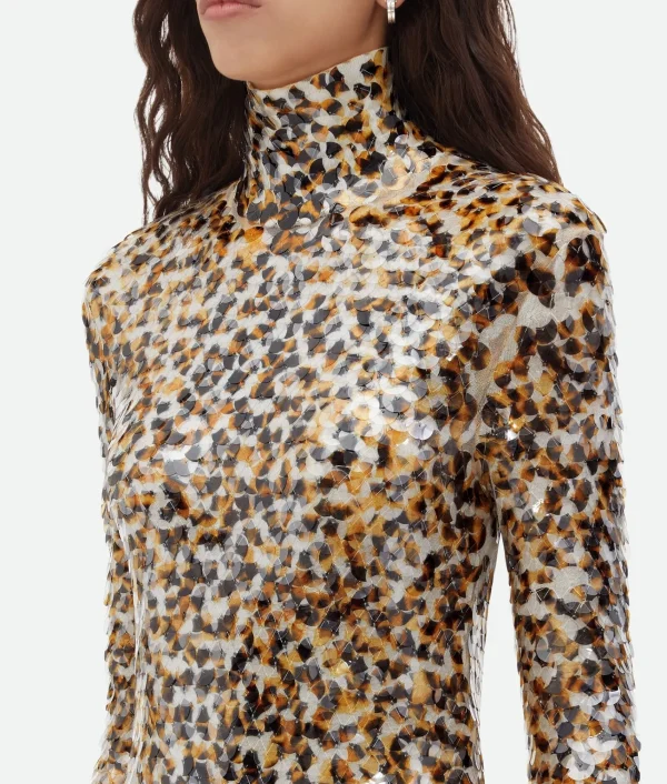 Bottega Veneta Printed Sequins Cotton Dress>Women Dresses