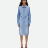 Bottega Veneta Printed Viscose And Silk Denim Shirt>Women Shirts
