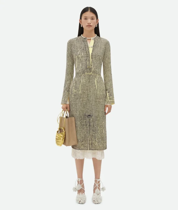 Bottega Veneta Printed Viscose Creased Dress>Women Dresses