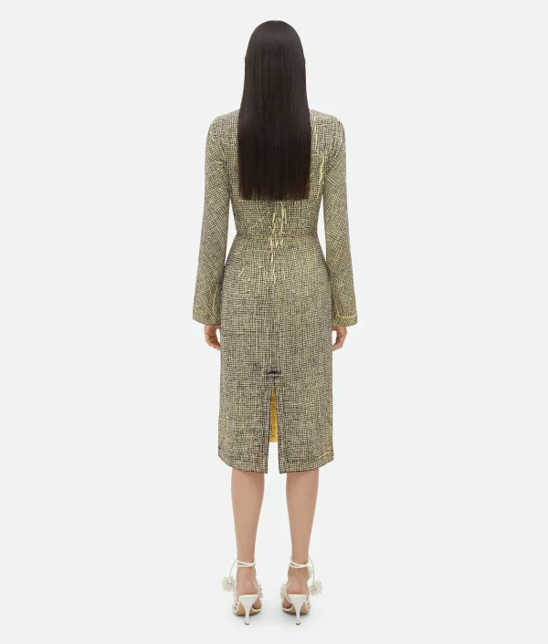 Bottega Veneta Printed Viscose Creased Dress>Women Dresses