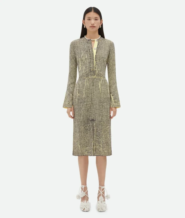 Bottega Veneta Printed Viscose Creased Dress>Women Dresses