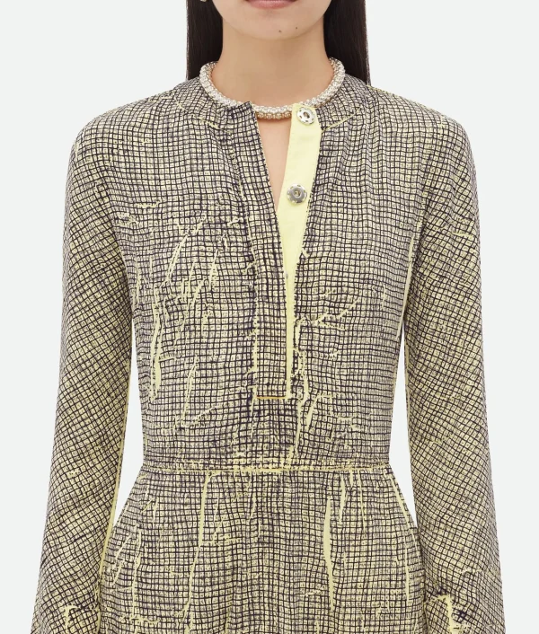 Bottega Veneta Printed Viscose Creased Dress>Women Dresses