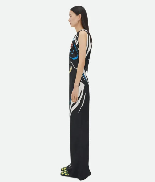 Bottega Veneta Printed Viscose Dress With Knot Detail At Neck>Women Dresses