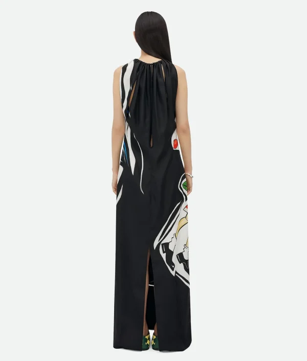 Bottega Veneta Printed Viscose Dress With Knot Detail At Neck>Women Dresses