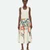 Bottega Veneta Printed Viscose Plisse Midi Skirt>Women Skirts