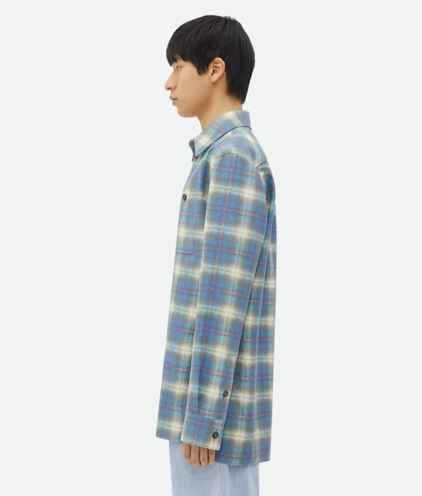 Bottega Veneta Relaxed Fit Flannel-Printed Leather Shirt> Shirts | Leather
