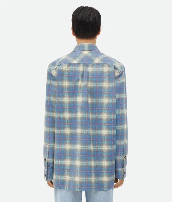 Bottega Veneta Relaxed Fit Flannel-Printed Leather Shirt> Shirts | Leather