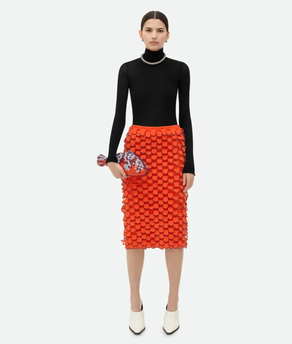 Bottega Veneta Scale Cotton Skirt>Women Skirts