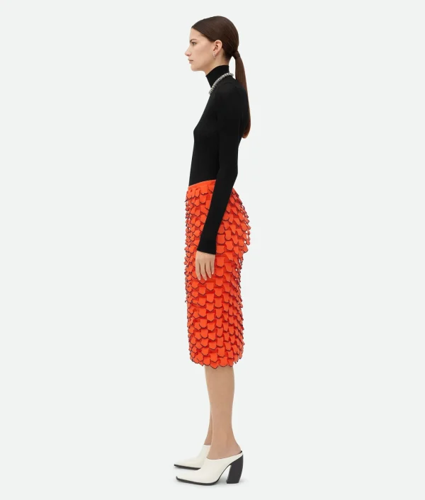 Bottega Veneta Scale Cotton Skirt>Women Skirts