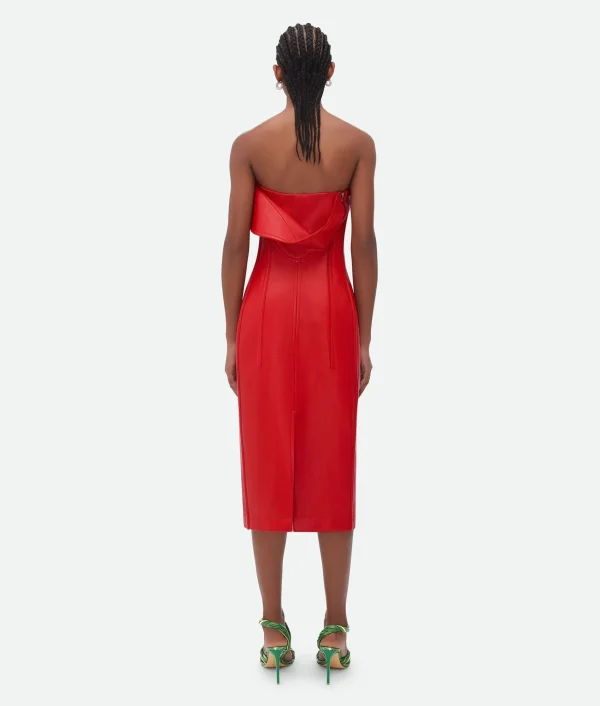 Bottega Veneta Shiny Leather Bustier Dress>Women Leather | Dresses