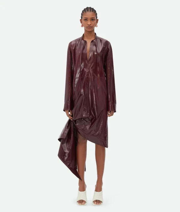 Bottega Veneta Shiny Leather Dress With Knot Detail>Women Leather | Dresses