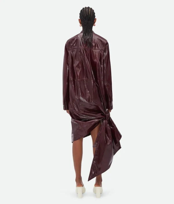 Bottega Veneta Shiny Leather Dress With Knot Detail>Women Leather | Dresses