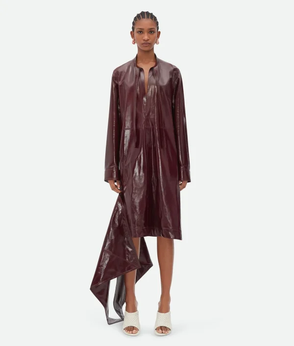 Bottega Veneta Shiny Leather Dress With Knot Detail>Women Leather | Dresses