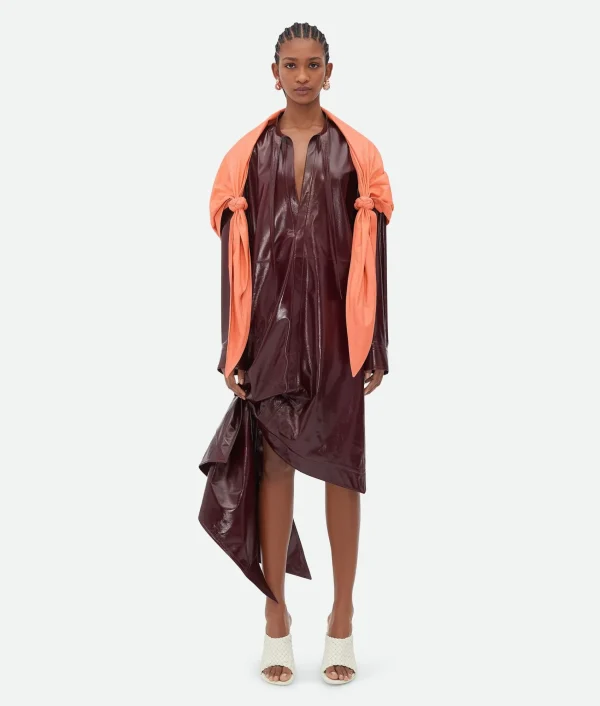 Bottega Veneta Shiny Leather Dress With Knot Detail>Women Leather | Dresses