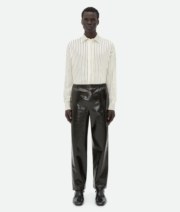 Bottega Veneta Shiny Leather Elasticated Trousers> Trousers And Shorts | Leather