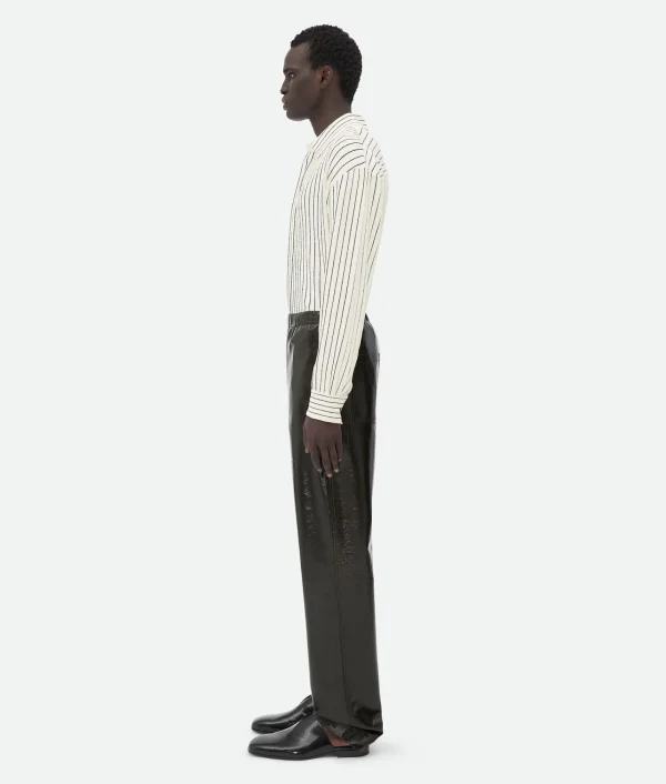 Bottega Veneta Shiny Leather Elasticated Trousers> Trousers And Shorts | Leather