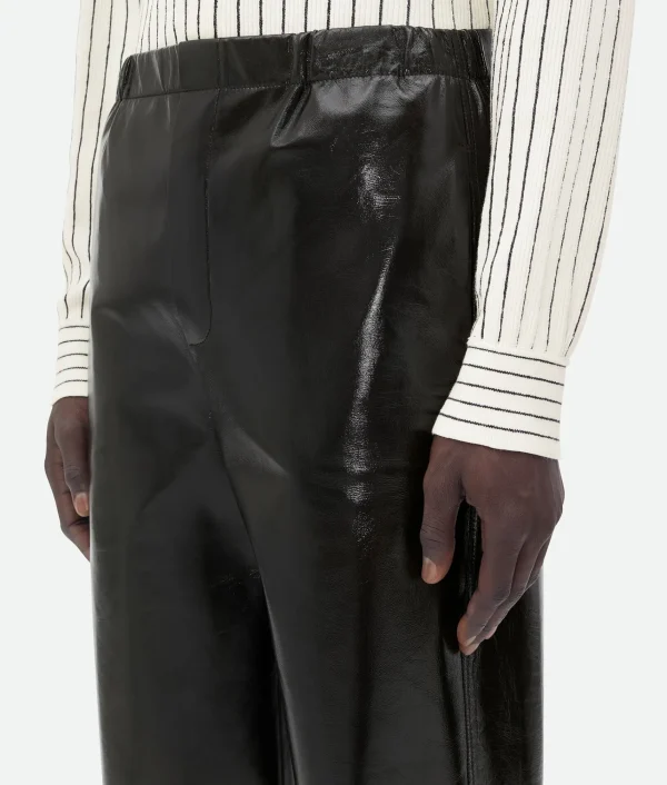 Bottega Veneta Shiny Leather Elasticated Trousers> Trousers And Shorts | Leather