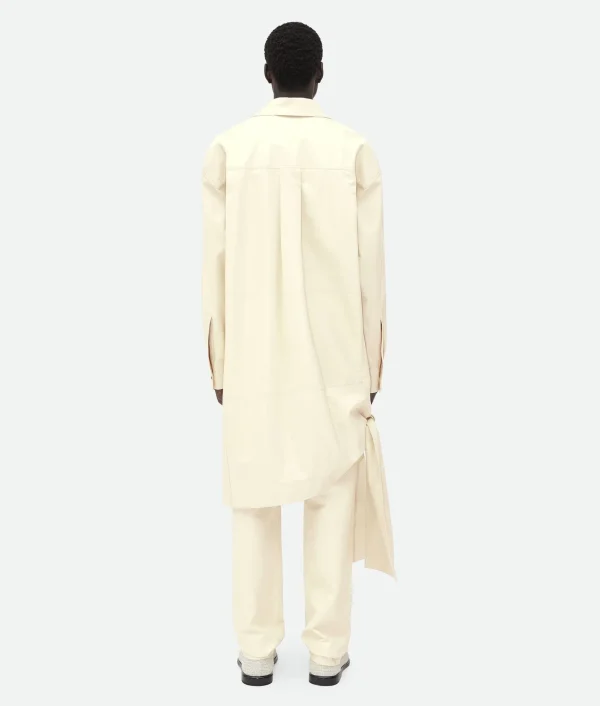 Bottega Veneta Shiny Leather Long Shirt With Knot Detail> Leather | Shirts