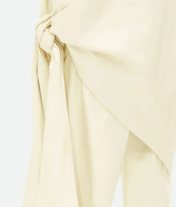Bottega Veneta Shiny Leather Long Shirt With Knot Detail> Leather | Shirts