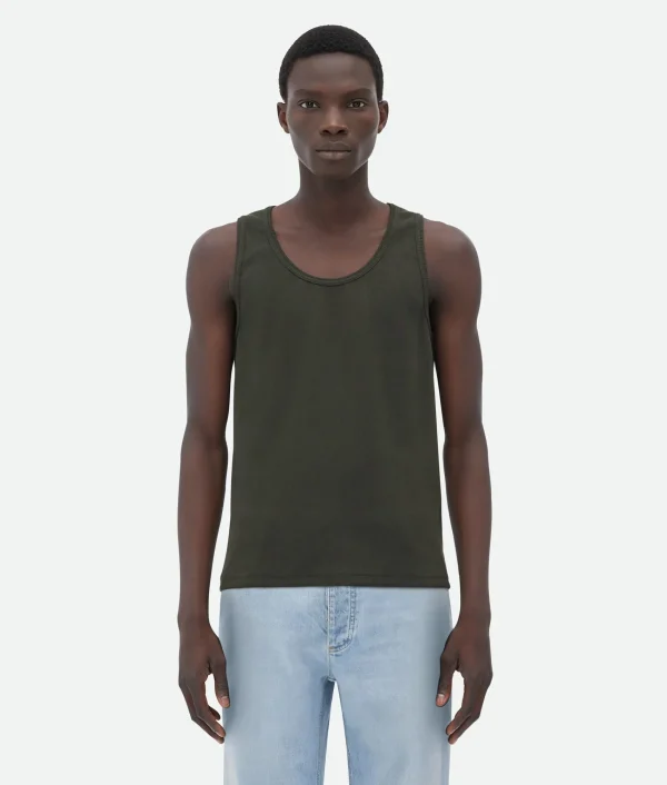 Bottega Veneta Slim Fit Cotton Stretch Ribbed Tank Top> T-Shirts