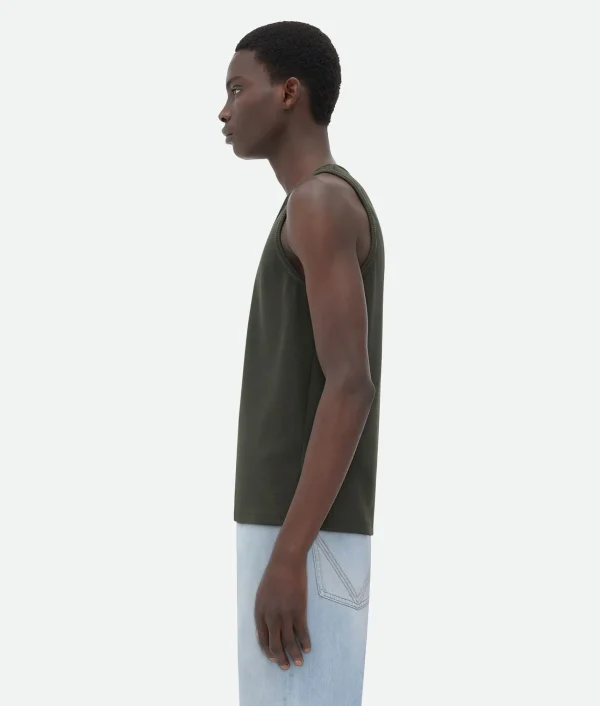 Bottega Veneta Slim Fit Cotton Stretch Ribbed Tank Top> T-Shirts