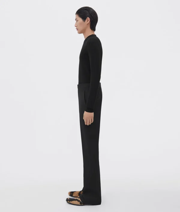 Bottega Veneta Slim Leg Compact Wool Trousers> Trousers And Shorts