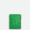 Bottega Veneta Small Intrecciato Bi-Fold Zip Wallet>Women Small Wallets