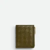 Bottega Veneta Small Intrecciato Bi-Fold Zip Wallet>Women Small Wallets