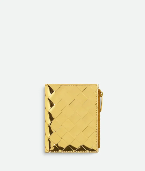 Bottega Veneta Small Intrecciato Bi-Fold Zip Wallet>Women Small Wallets