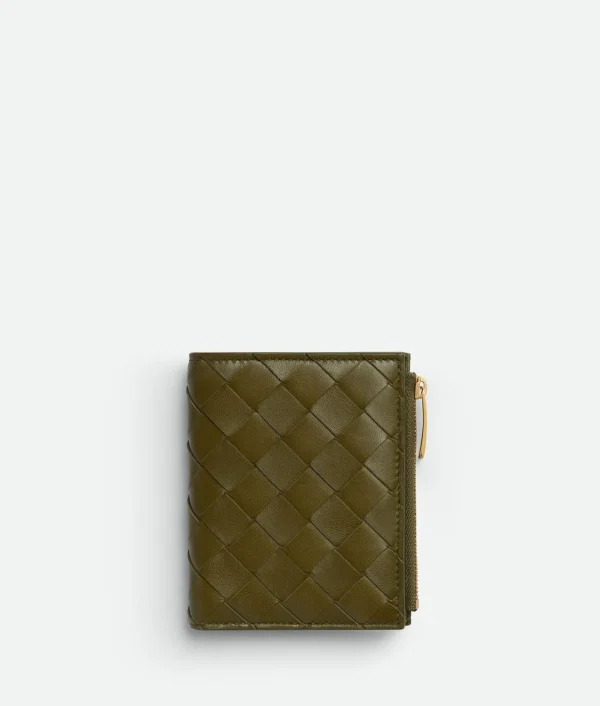 Bottega Veneta Small Intrecciato Bi-Fold Zip Wallet>Women Small Wallets