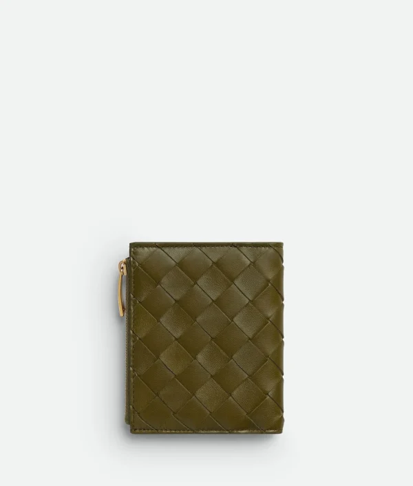 Bottega Veneta Small Intrecciato Bi-Fold Zip Wallet>Women Small Wallets