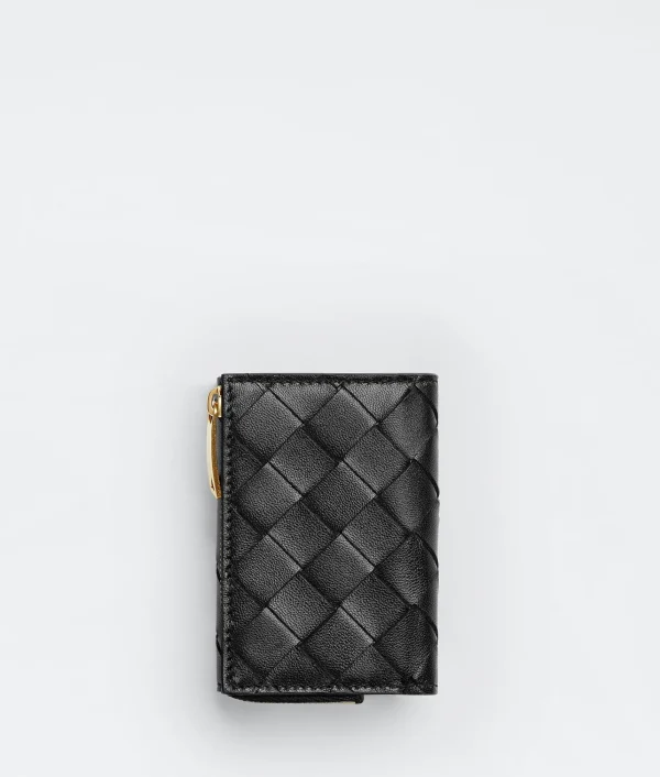 Bottega Veneta Small Intrecciato Tri-Fold Zip Wallet>Women Small Wallets