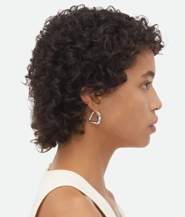 Bottega Veneta Small Twist Triangle Hoop Earrings>Women Earrings