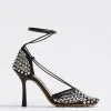Bottega Veneta Sparkle Stretch Lace-Up Sandal>Women Sandals