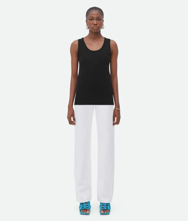 Bottega Veneta Stretch Rib Cotton Tank Top>Women Tops And T-Shirts